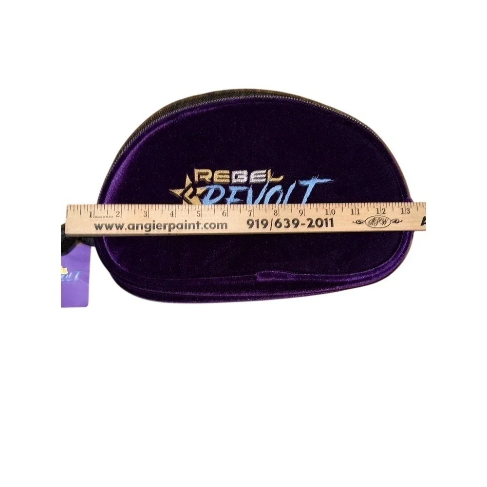Rebel Athletic Cheerleading Shoe Bag‎ Black Purple Zip Case Wrist Strap
